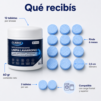 Pastillas CLARIO™ — Limpieza Profunda contra Hongos, Pelos y Humedad