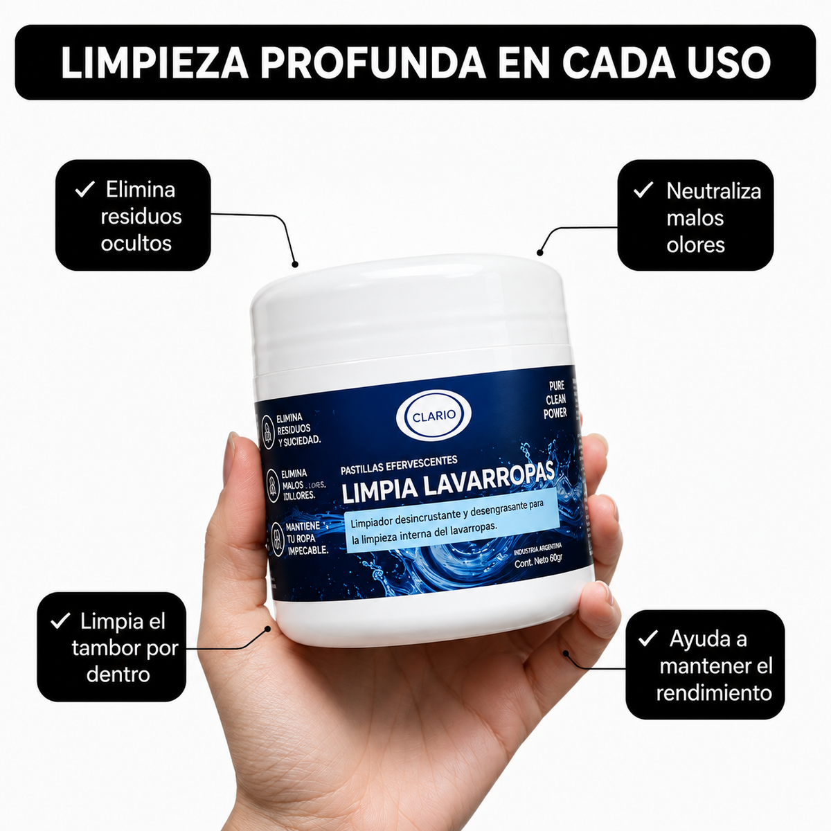 Pastillas CLARIO™ — Limpieza Profunda contra Hongos, Pelos y Humedad