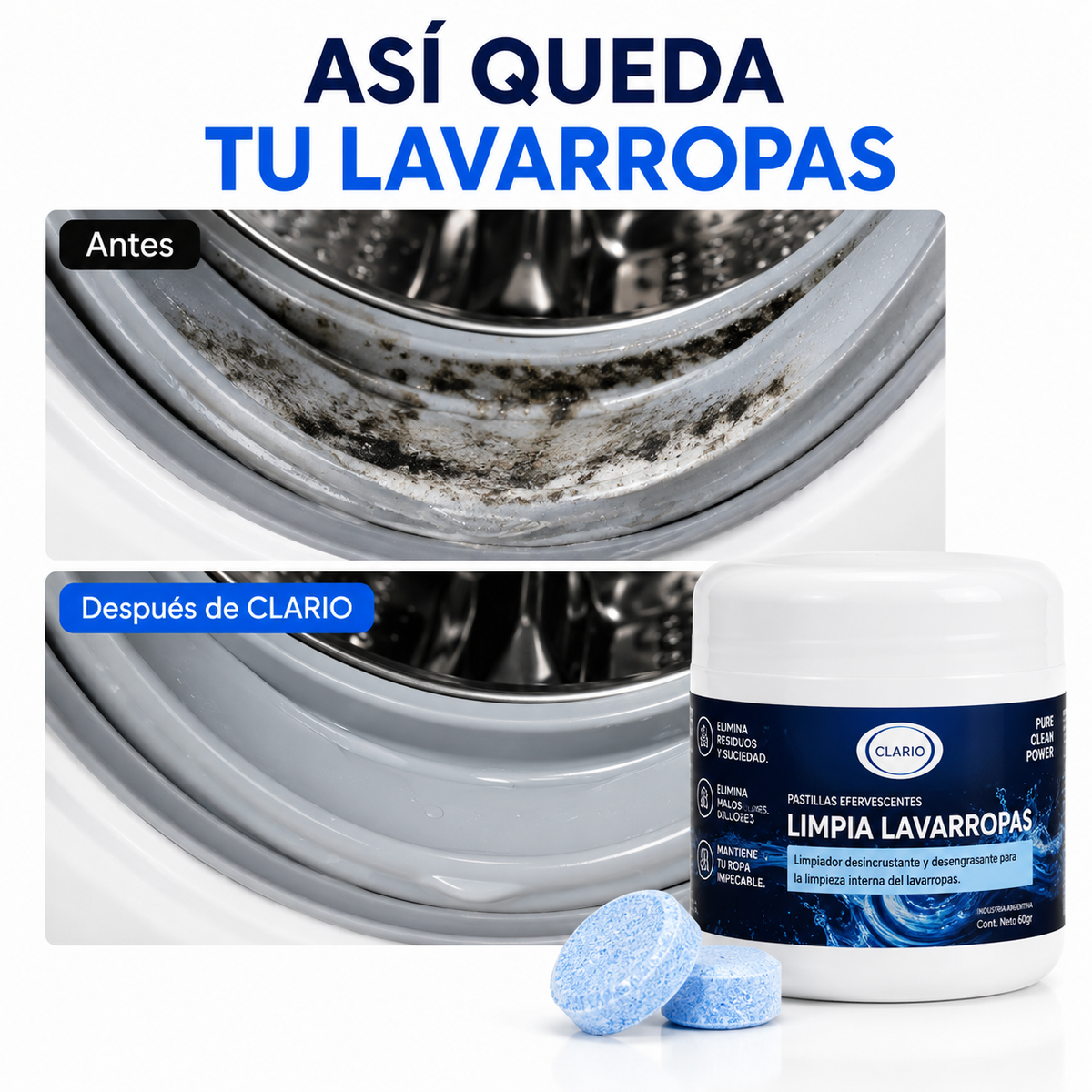 Pastillas CLARIO™ — Limpieza Profunda contra Hongos, Pelos y Humedad