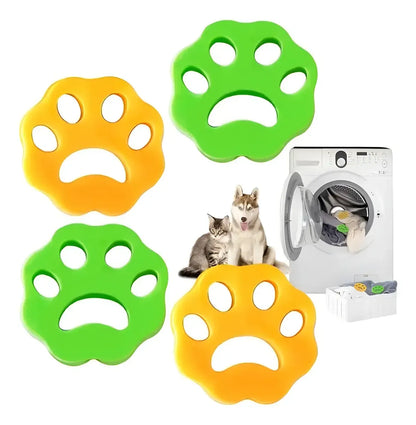 Pack X2 Huellas Quita Pelos Pelusa Lavarropas Mascotas Auto Verde