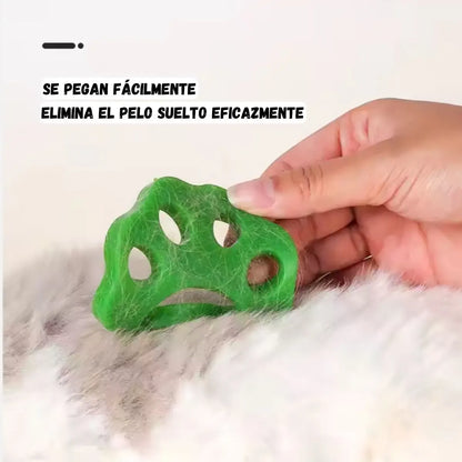 Pack X2 Huellas Quita Pelos Pelusa Lavarropas Mascotas Auto Verde