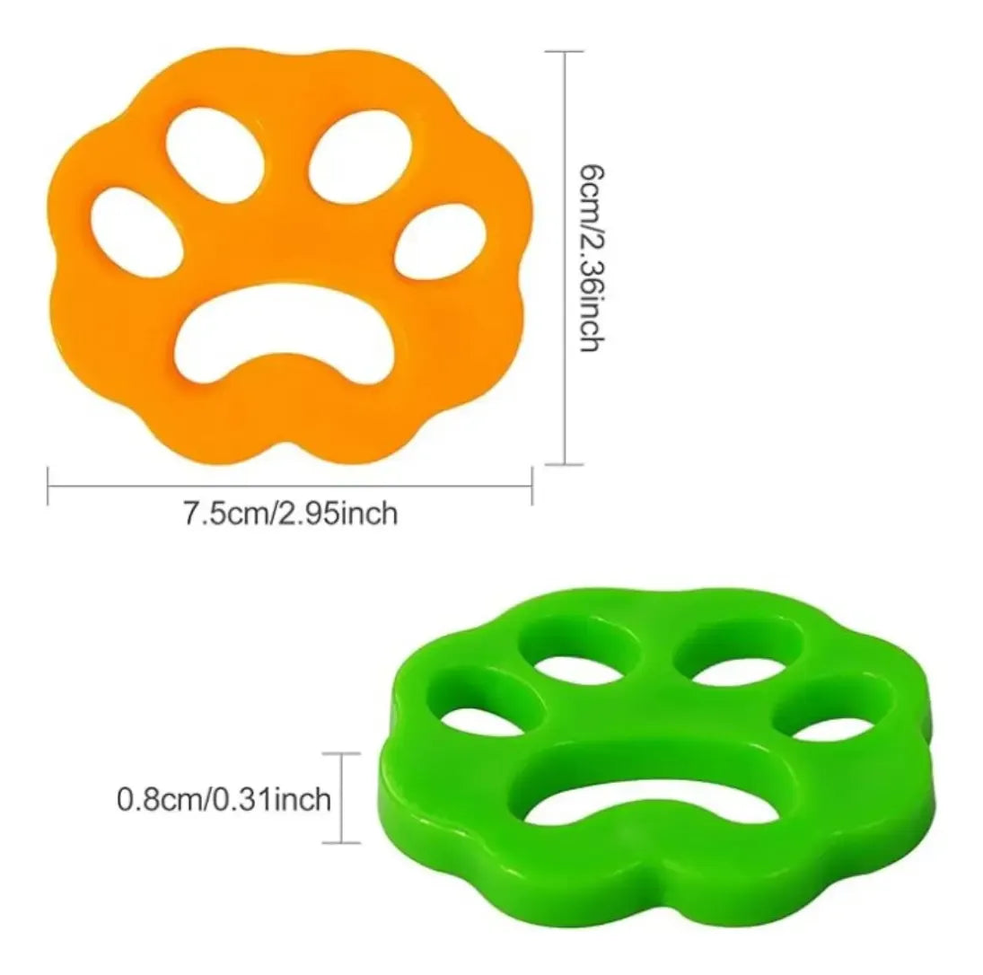 Pack X2 Huellas Quita Pelos Pelusa Lavarropas Mascotas Auto Verde